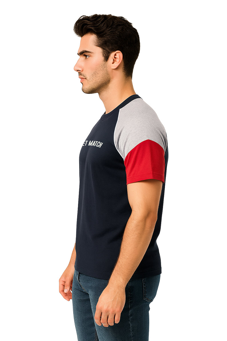 Playera Caballero MC / CONFIDENCE  MARINO/ROJO