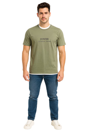 Playera Caballero MC / POWER MILITAR/HUESO