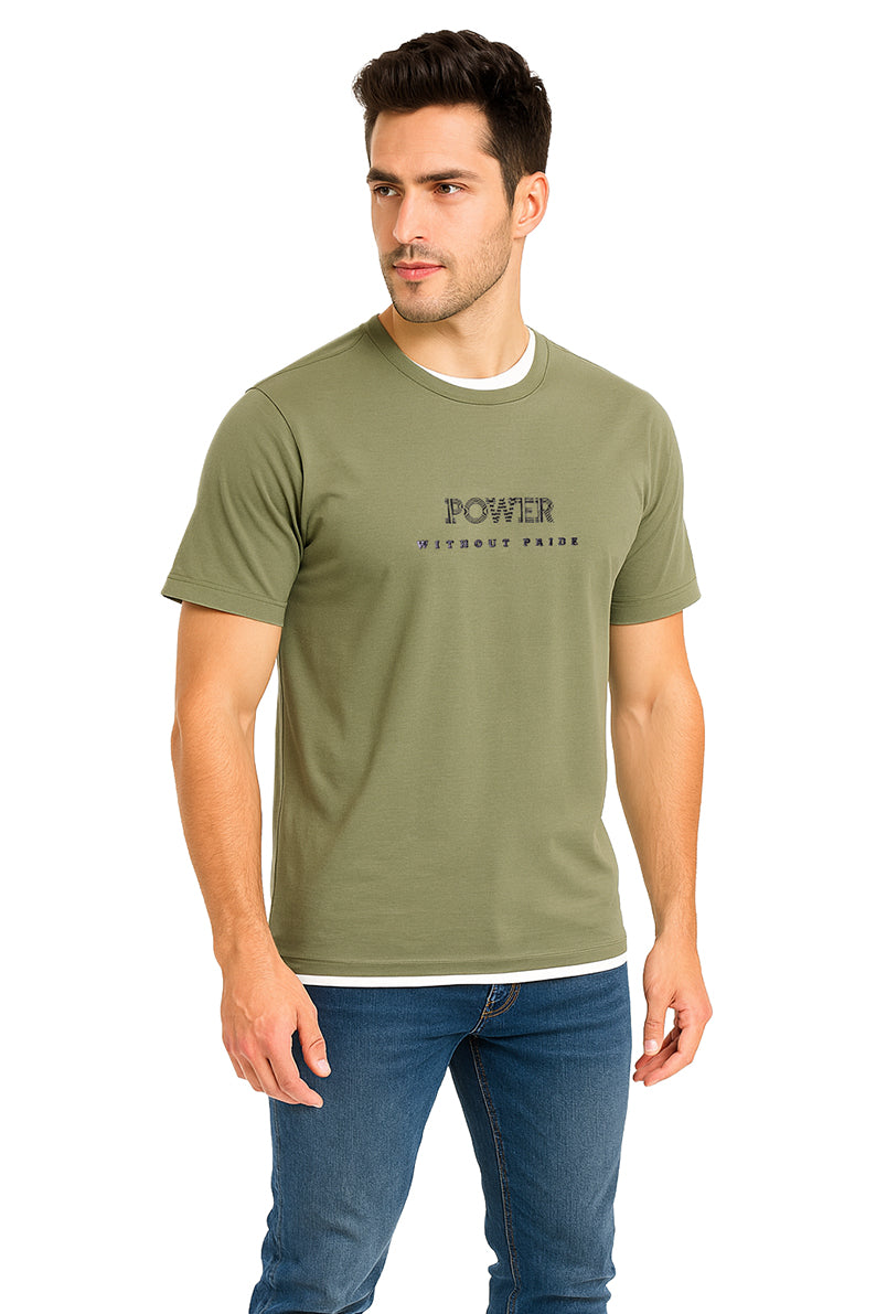 Playera Caballero MC / POWER MILITAR/HUESO