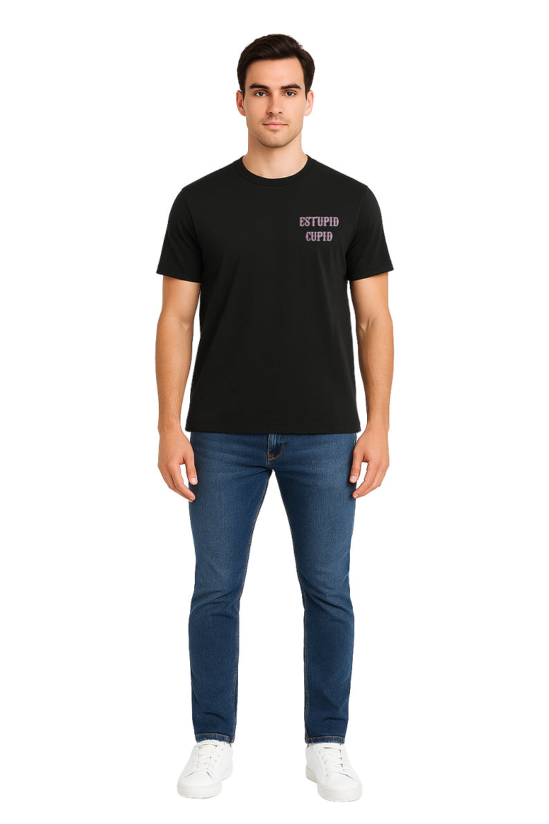 Playera Caballero MC / “ESTUP CUPID” NEGRO