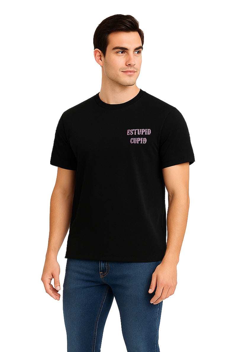 Playera Caballero MC / “ESTUP CUPID” NEGRO