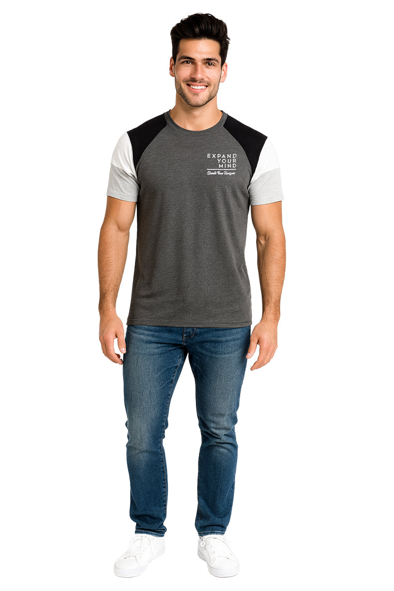 Playera Caballero MC / YOUR MIND  OXFORD/NEGRO