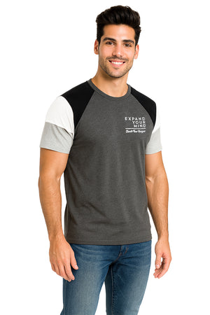 Playera Caballero MC / YOUR MIND  OXFORD/NEGRO