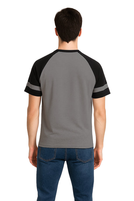 Playera Caballero MC / AUTHENTIC  GRIS/NEGRO