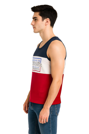 Tank Top Caballero /  TRICOLOR MARINO/BLANCO