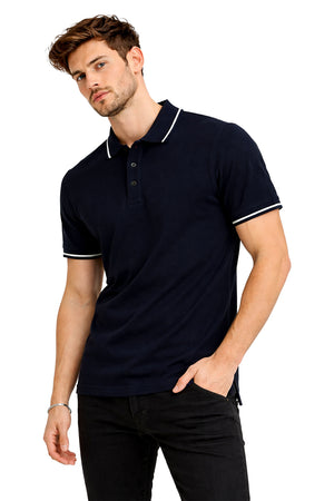 Playera Polo Tejidos puños y cuellos Negro