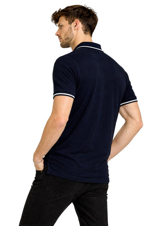 Playera Polo Tejidos puños y cuellos Negro
