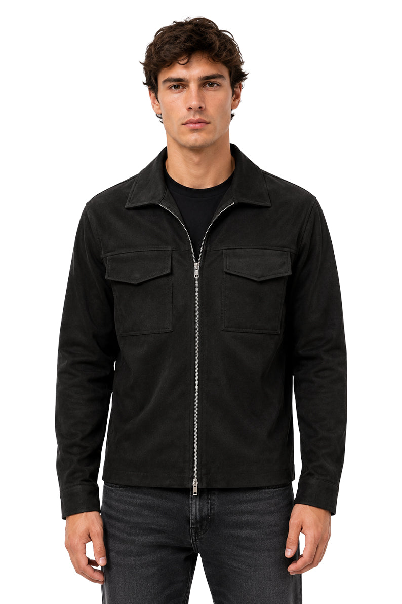 Chamarra Suede Negro