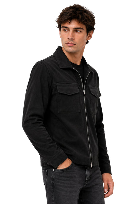 Chamarra Suede Negro