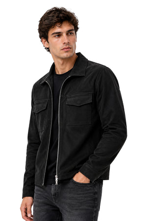 Chamarra Suede Negro