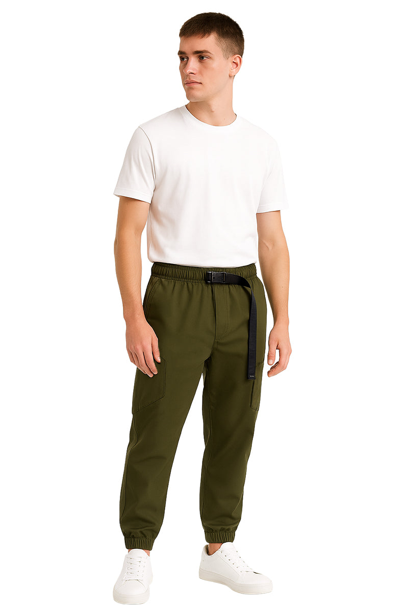 Jogger Caballero Cargo  / CORTE INCLINADO OLIVO