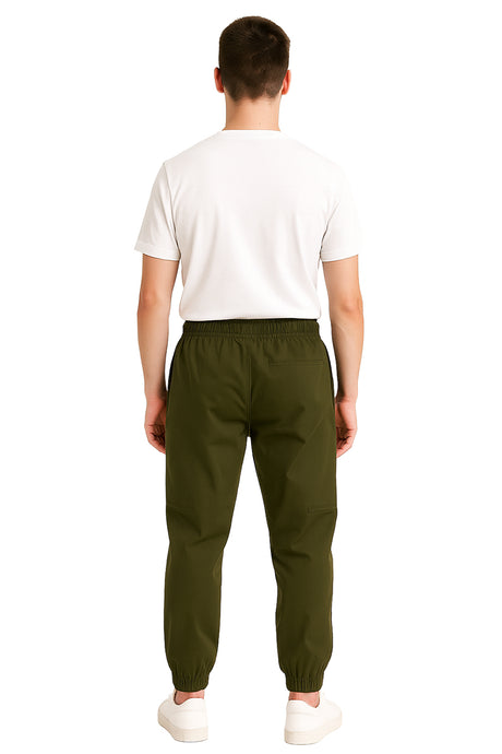 Jogger Caballero Cargo  / CORTE INCLINADO OLIVO