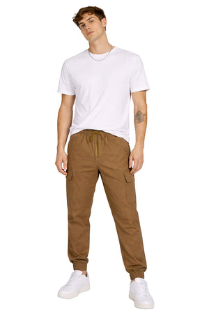 Pantalon Gabardina con resorte y bolsa cargo