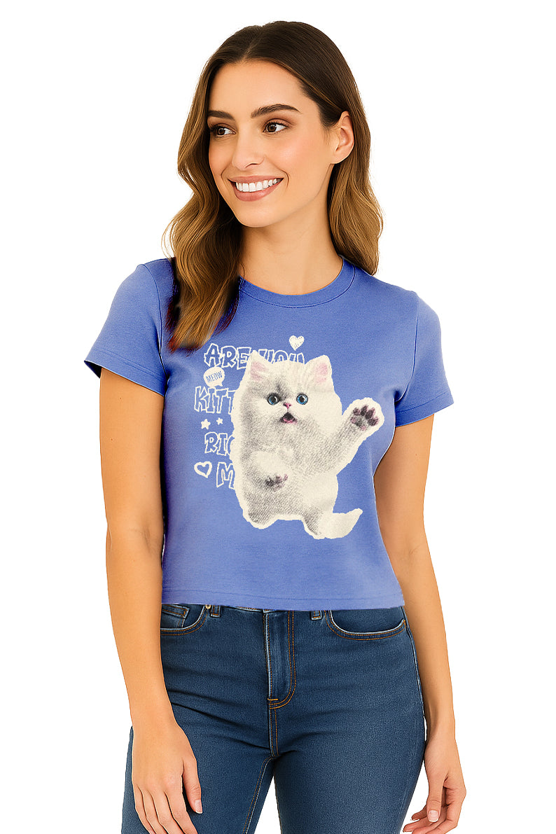 Playera Meow Azul