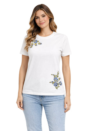 Playera Flores Azul