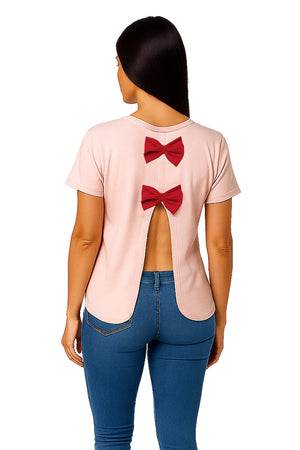 Playera Dama MC / LOVE  CORAL/ROJO