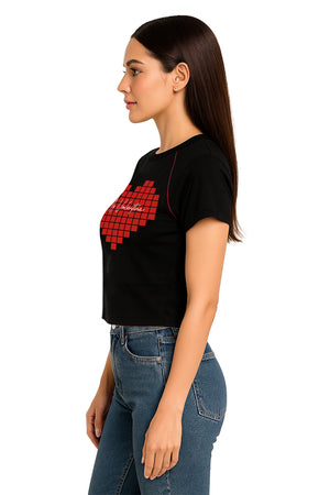 Playera Dama MC / " MY VALENTINE" NEGRO/ROJO