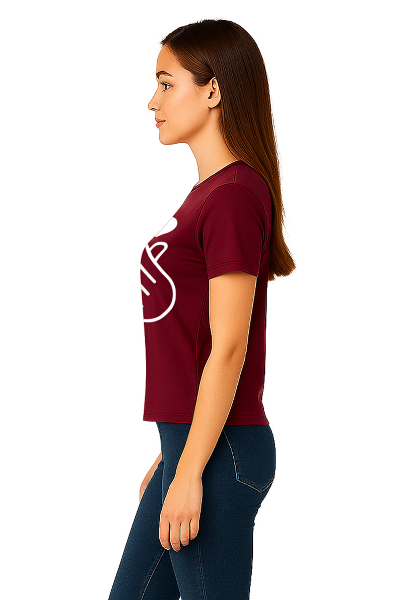 Playera Dama MC / CORAZON COREANO  CARMIN