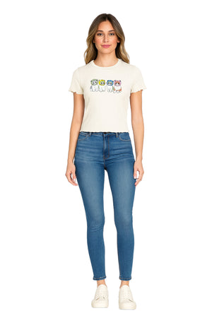 Playera Dama MC / RANA CAT  HUESO