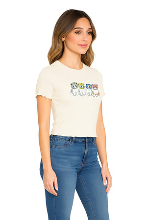 Playera Dama MC / RANA CAT  HUESO
