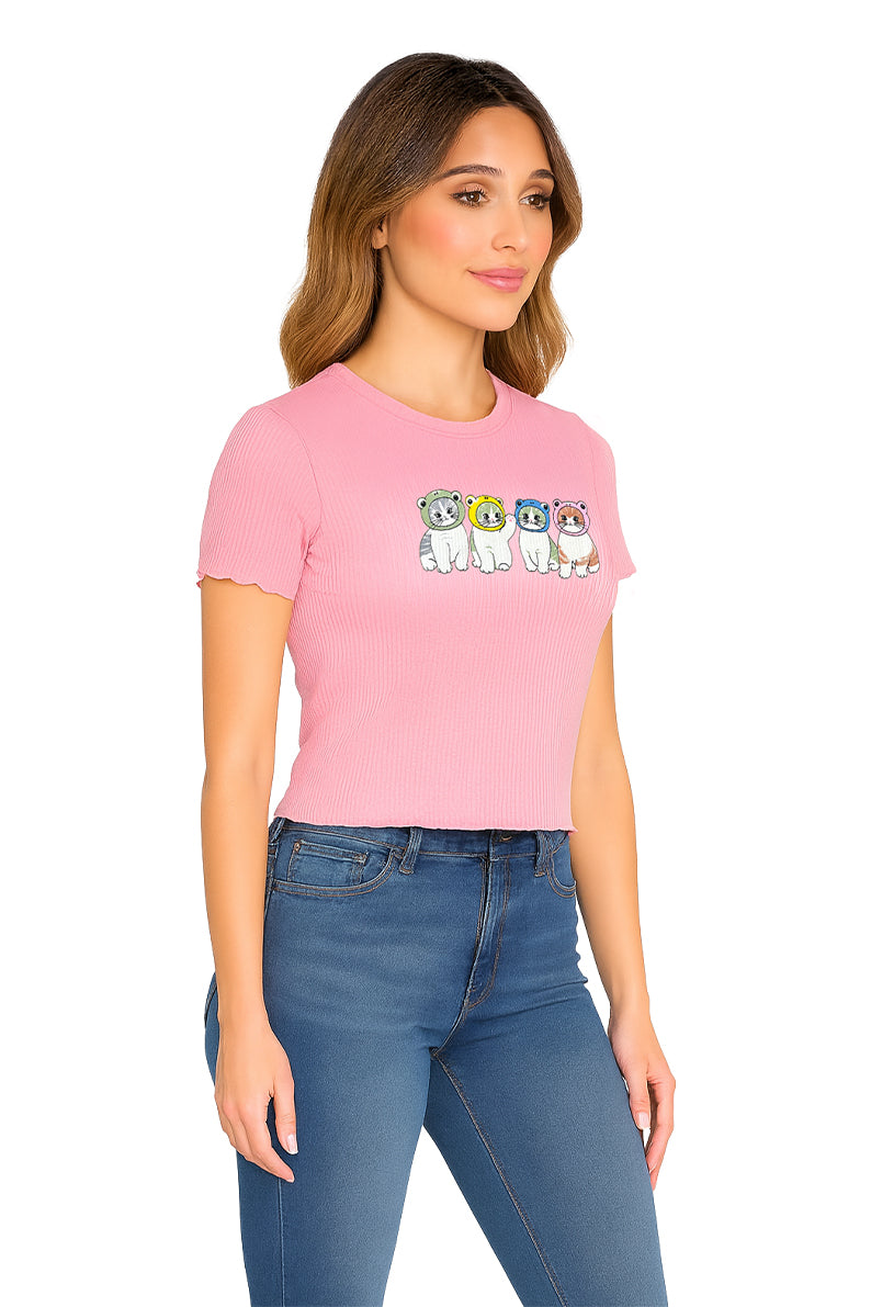 Playera Dama MC / RANA CAT  ROS