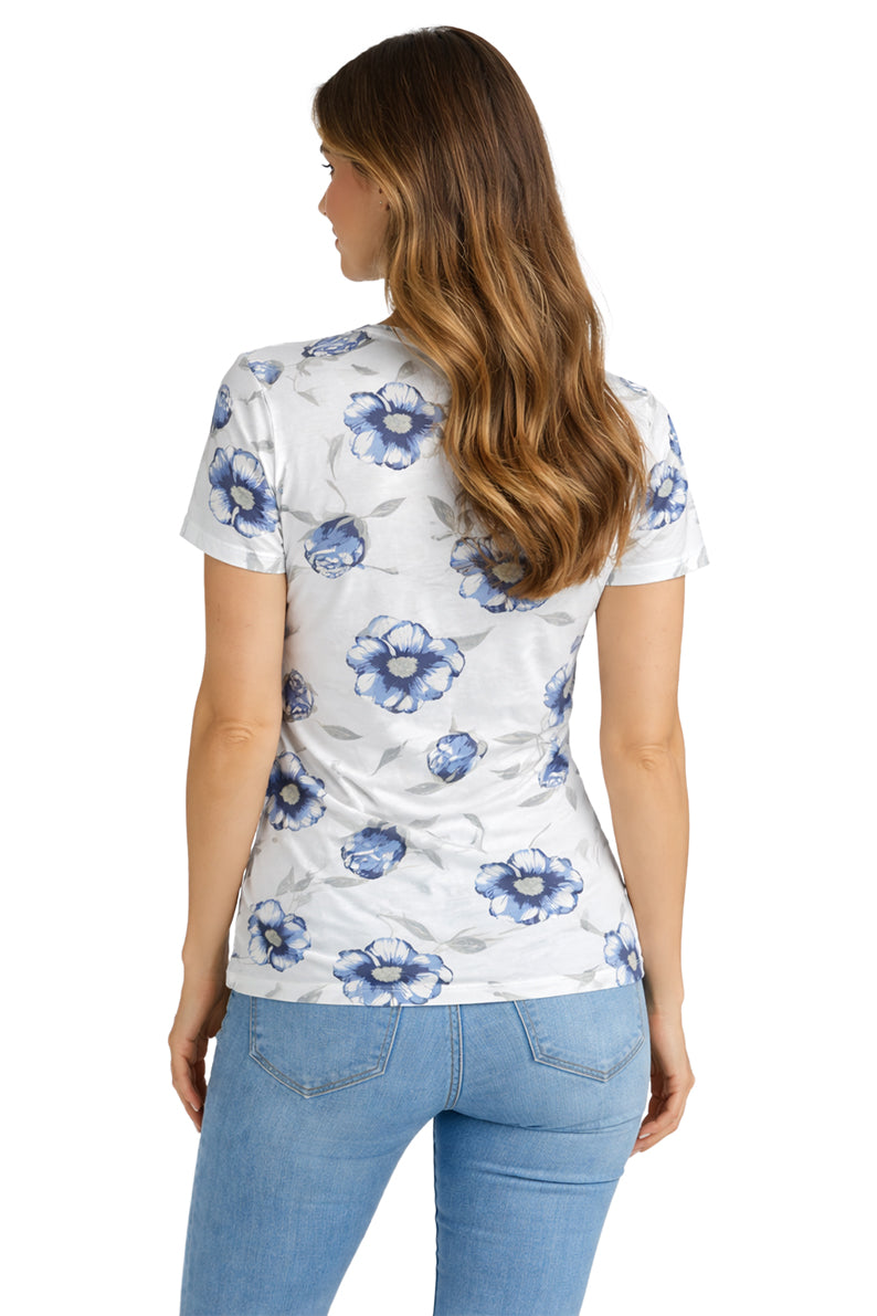 Playera Flores Puff  Bla