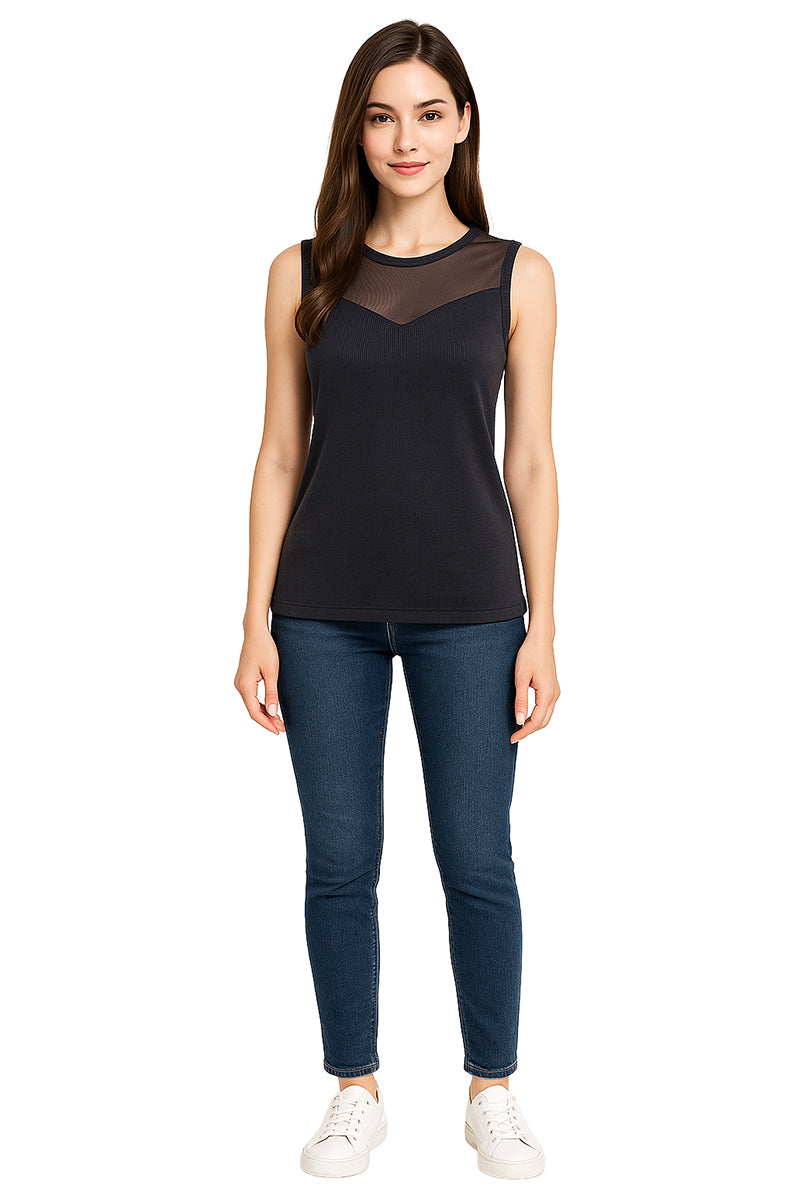 Blusa Dama SM / CORAZON ENCAJE NEG