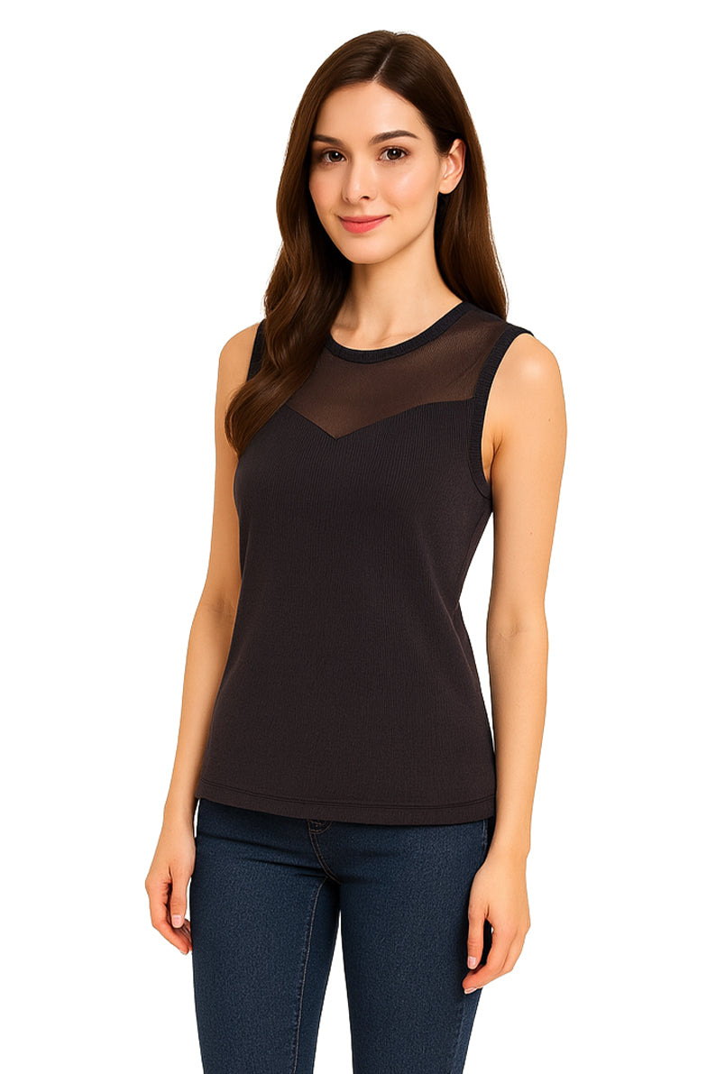 Blusa Dama SM / CORAZON ENCAJE NEG