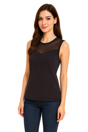 Blusa Dama SM / CORAZON ENCAJE NEG