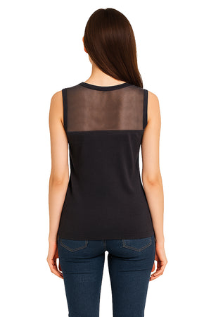 Blusa Dama SM / CORAZON ENCAJE NEG