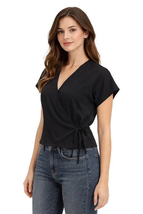 Blusa Cruce Cintas Negro