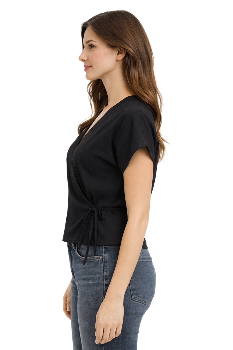 Blusa Cruce Cintas Negro
