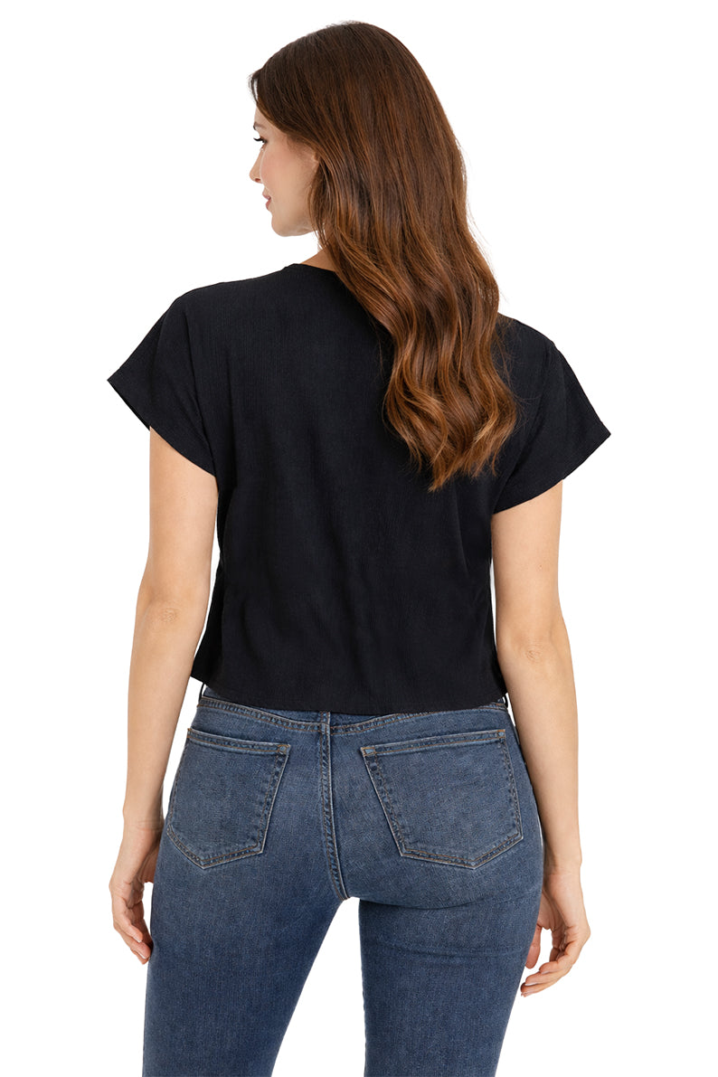 Blusa Cruce Cintas Negro