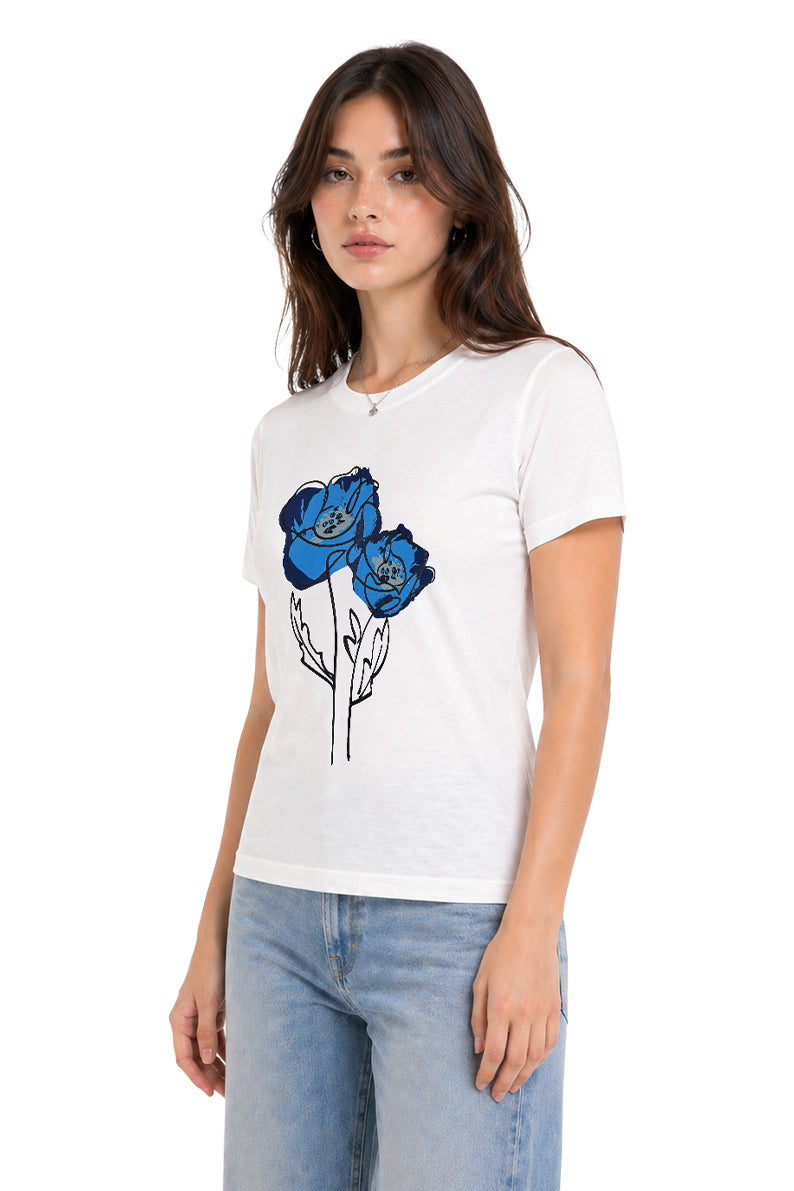 Playera flores piedras