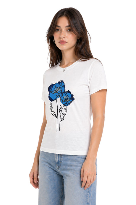 Playera flores piedras