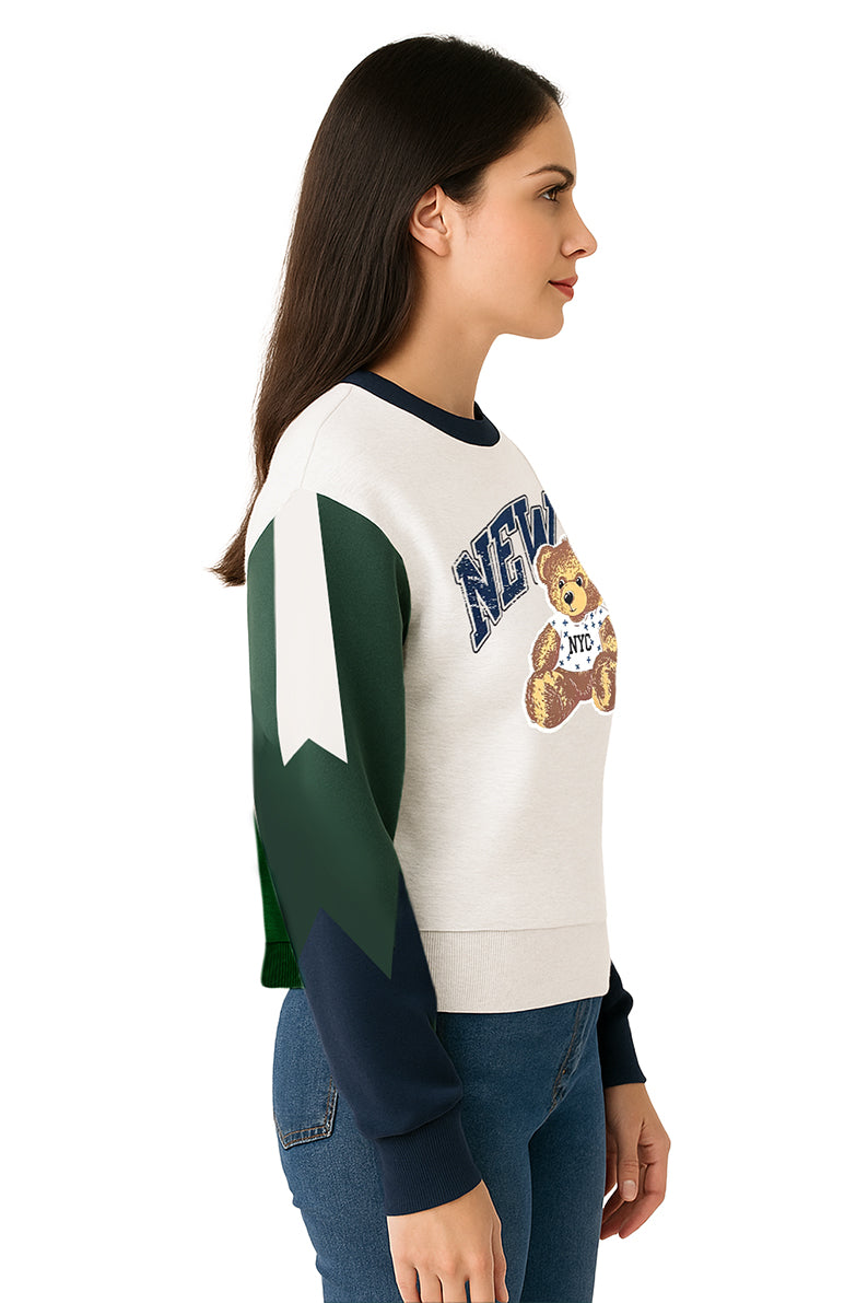 Sudadera Bloques Avena/Verde