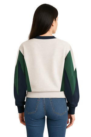 Sudadera Bloques Avena/Verde
