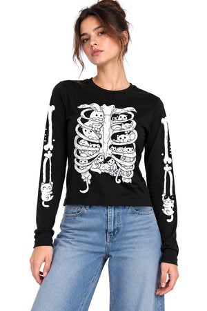 Playera Gatos Hueso