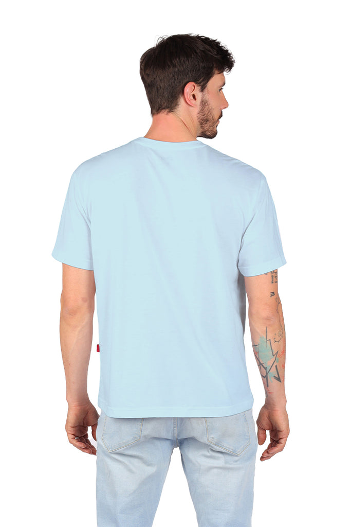 Playera BASICA CUELLO REDONDO CIELO (8647880605919)