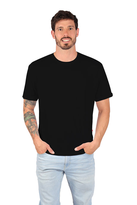 Playera BASICA CUELLO REDONDO NEGRO (8648055849183)