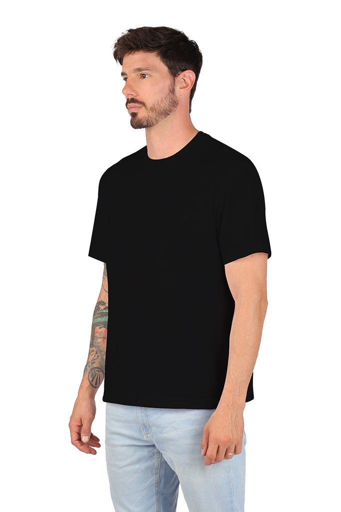 Playera BASICA CUELLO REDONDO NEGRO (8648055849183)