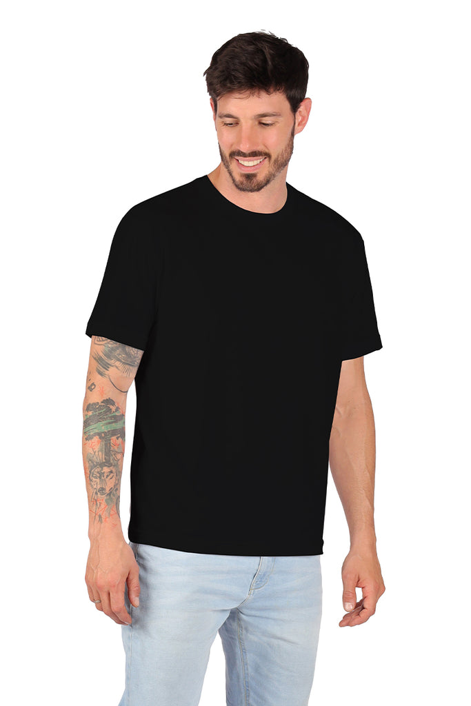 Playera BASICA CUELLO REDONDO NEGRO (8648055849183)