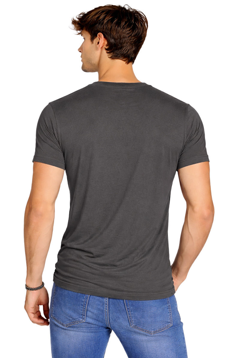 Playera Caballero MC / BASICA CUELLO V  GRIS