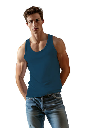 Tank Top Caballero / TANK TOP BASICA  PETROLEO (8815846129887)