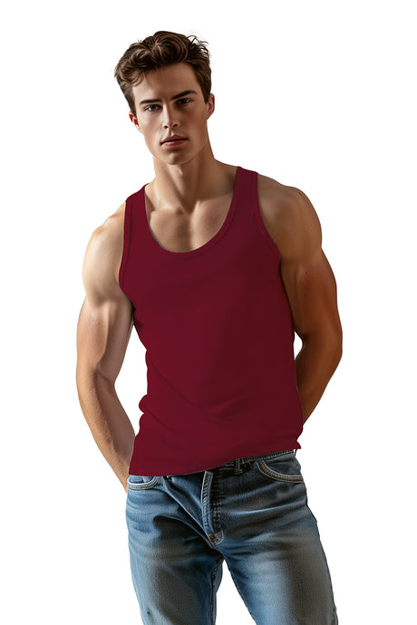 Tank Top Caballero / TANK TOP BASICA  VINO (8815847866591)