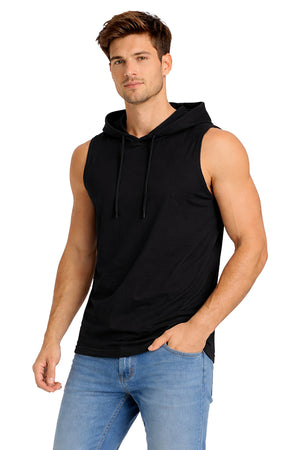 Tank Top Básica Con Capucha Negro