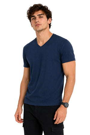 Playera basica Cuello V Midnight