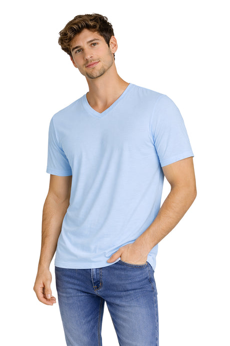 Playera Caballero MC / Basica Cuello "V" Blue/Finch