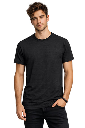 Playera Básica Cuello Redondo Jaspe-negro