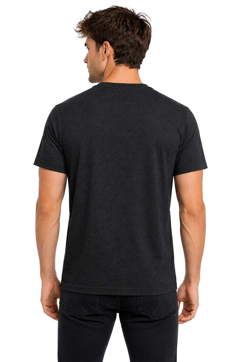 Playera Básica Cuello Redondo Jaspe-negro